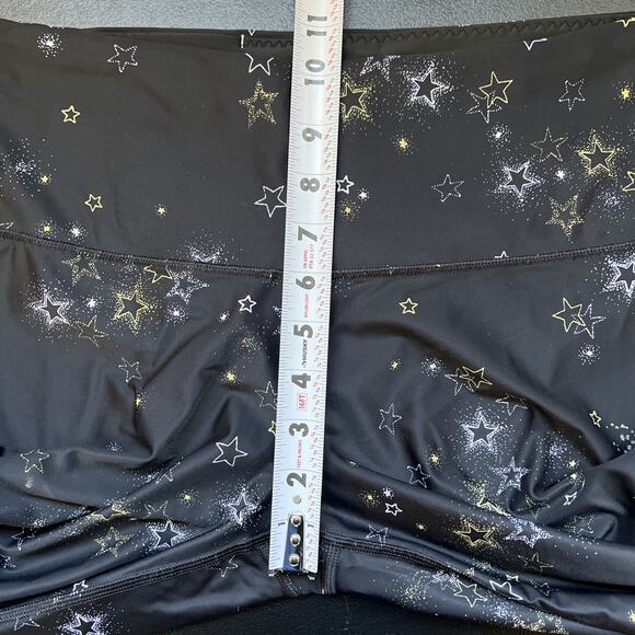 Victoria Secret Sport Leggings Size Large Black 7/8's Length Gold Silver Stars - Picture 10 of 11